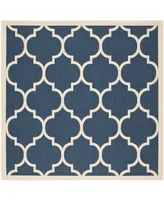 Safavieh Courtyard CY6914 Navy and Beige 4' x 4' Sisal Weave Square Outdoor Area Rug