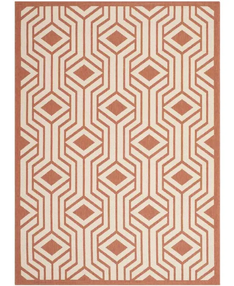 Safavieh Courtyard CY6113 Beige and Terracotta 5'3" x 7'7" Sisal Weave Outdoor Area Rug