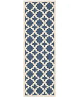 Safavieh Courtyard CY6913 Navy and Beige 2'3" x 14' Sisal Weave Runner Outdoor Area Rug