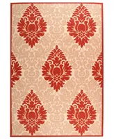 Safavieh Courtyard CY2714 Natural and Red 6'7" x 9'6" Sisal Weave Outdoor Area Rug