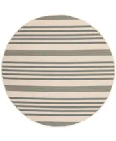 Safavieh Courtyard CY6062 Gray and Bone 4' x 4' Round Outdoor Area Rug