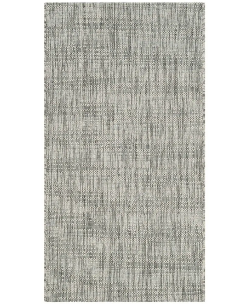 Safavieh Courtyard CY8576 Gray and Turquoise 2' x 3'7" Sisal Weave Outdoor Area Rug