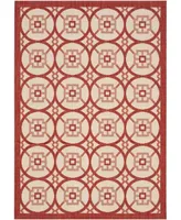 Safavieh Courtyard CY7476 Beige and Red 5'3" x 7'7" Sisal Weave Outdoor Area Rug