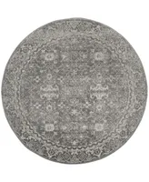 Safavieh Evoke EVK270 Gray and Ivory 6'7" x 6'7" Round Area Rug