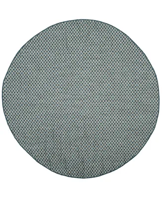 Safavieh Courtyard CY8653 Turquoise and Light Gray 6'7" x 6'7" Sisal Weave Round Outdoor Area Rug