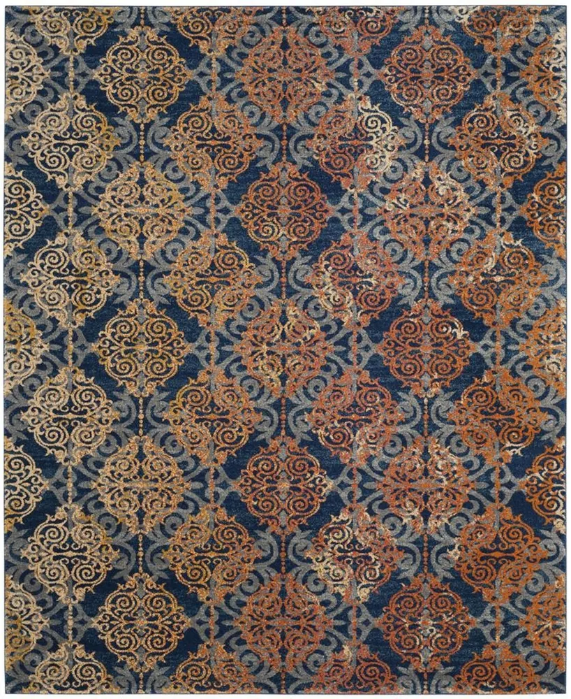 Safavieh Evoke EVK230 Blue and Orange 8' x 10' Area Rug