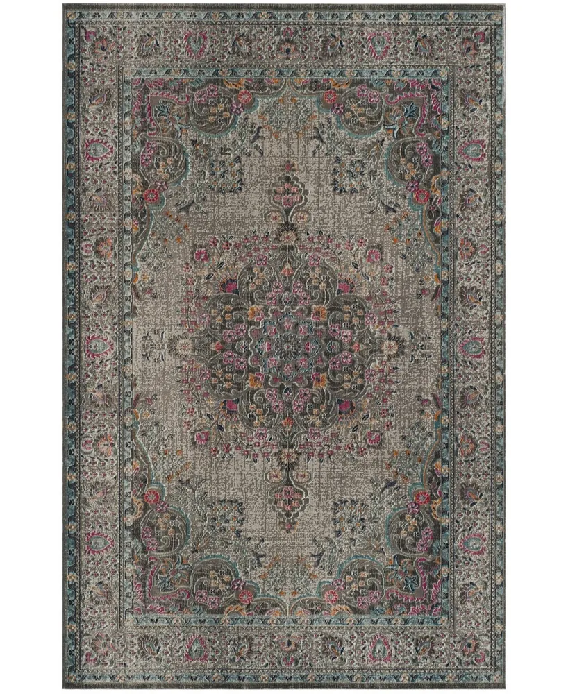 Safavieh Artisan ATN334 Gray and Fuchsia 5'1" x 7'6" Area Rug