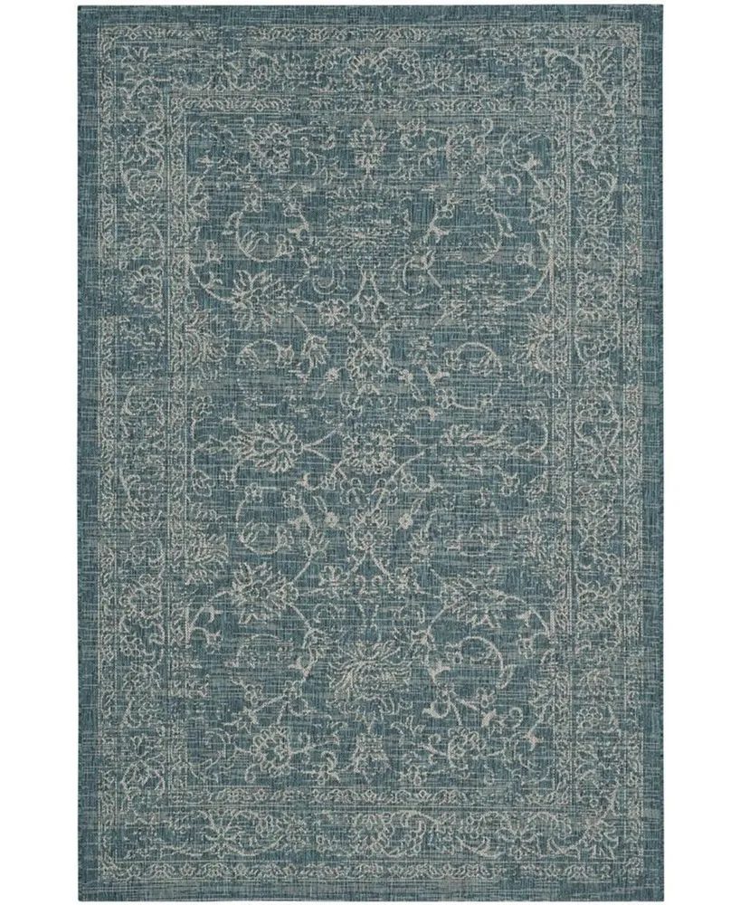 Safavieh Courtyard CY8680 Turquoise 4' x 5'7" Sisal Weave Outdoor Area Rug