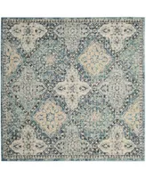 Safavieh Evoke EVK274 Light Blue and Ivory 5'1" x 5'1" Square Area Rug