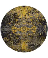 Safavieh Monaco MNC223 Gray and Multi 6'7" x 6'7" Round Area Rug