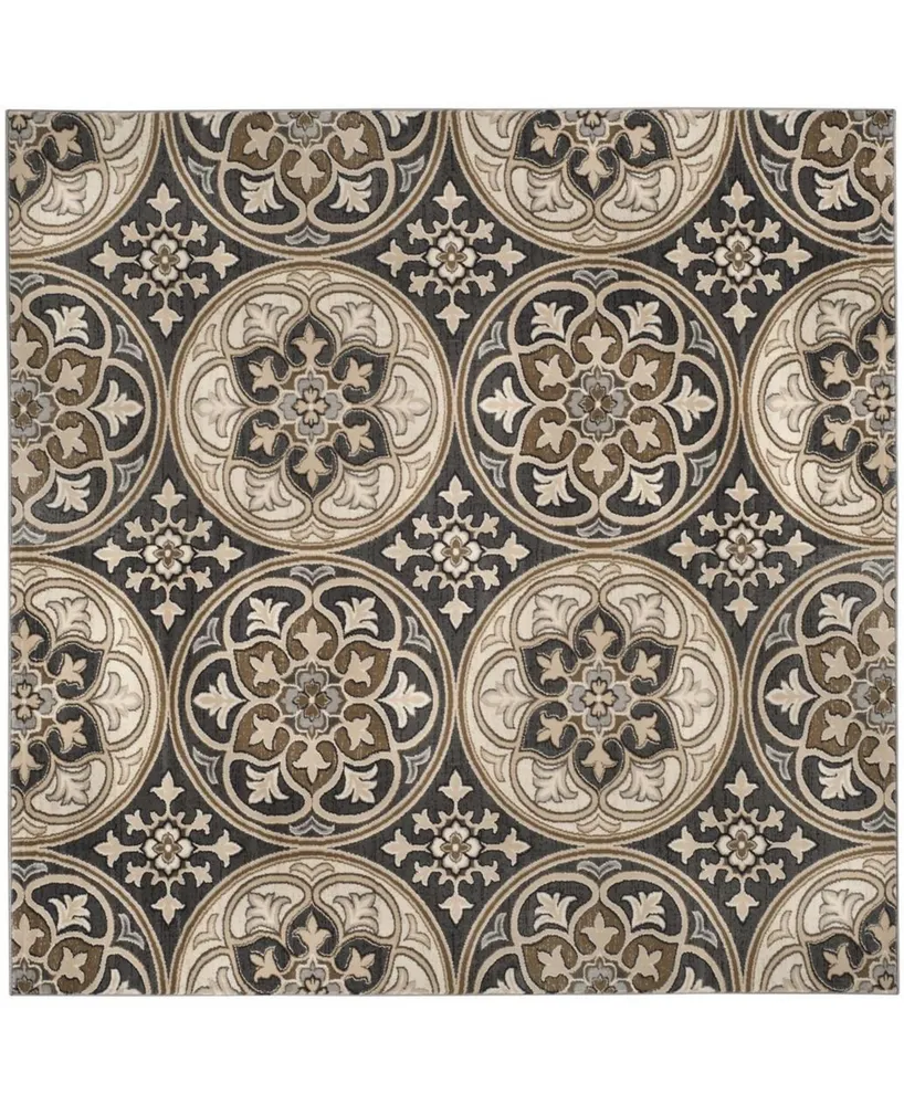 Safavieh Lyndhurst LNH341 Light Gray and Beige 8' x 8' Square Area Rug