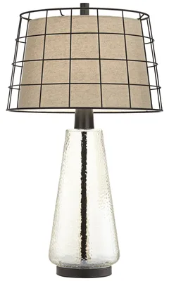 Pacific Coast Double Shade with Seeded Glass Table Lamp