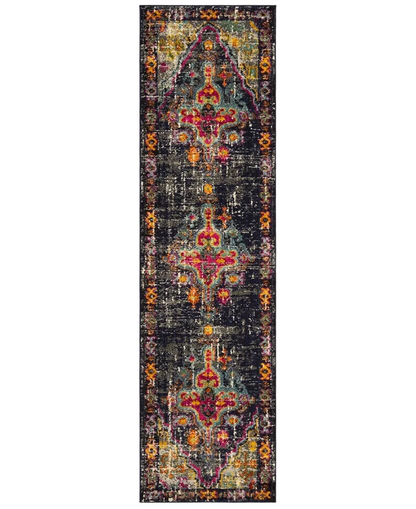 Safavieh Monaco MNC247 Grey and Fuchsia 2'2" x 8' Runner Area Rug