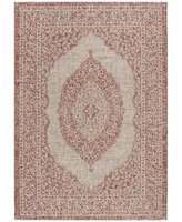 Safavieh Courtyard CY8751 Light Beige and Terracotta 4' x 5'7" Sisal Weave Outdoor Area Rug