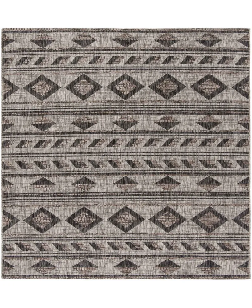 Safavieh Courtyard CY8529 Gray and Black 6'7" x 6'7" Square Outdoor Area Rug