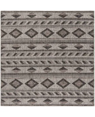 Safavieh Courtyard CY8529 Gray and Black 6'7" x 6'7" Square Outdoor Area Rug