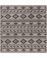 Safavieh Courtyard CY8529 Gray and Black 6'7" x 6'7" Square Outdoor Area Rug