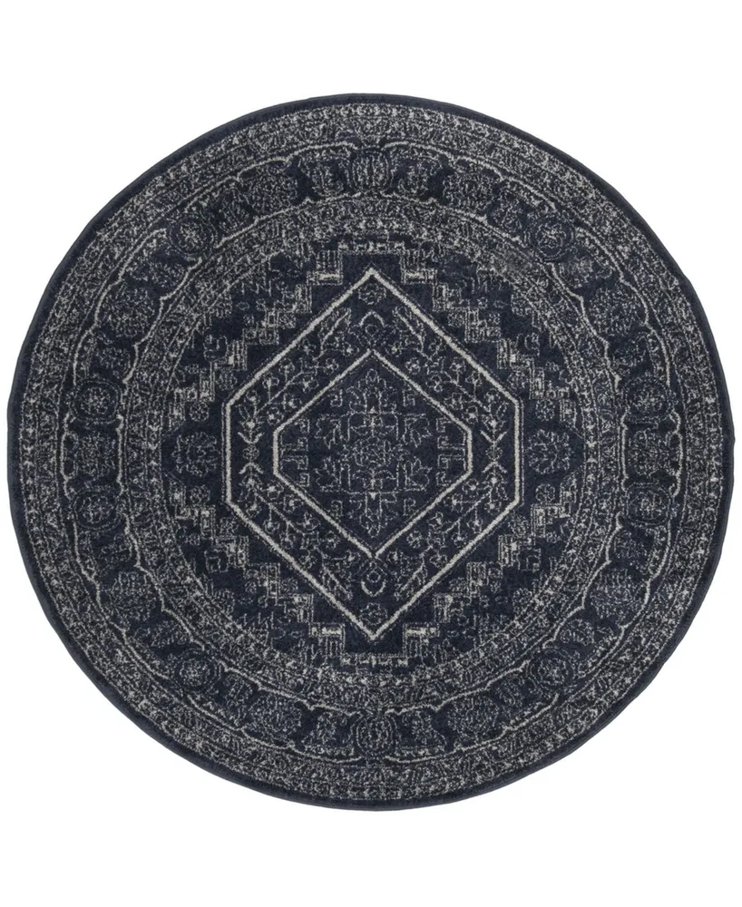 Safavieh Adirondack 108 Navy and Ivory 4' x 4' Round Area Rug