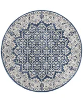 Safavieh Brentwood BNT869 Navy and Light Gray 6'7" x 6'7" Round Area Rug