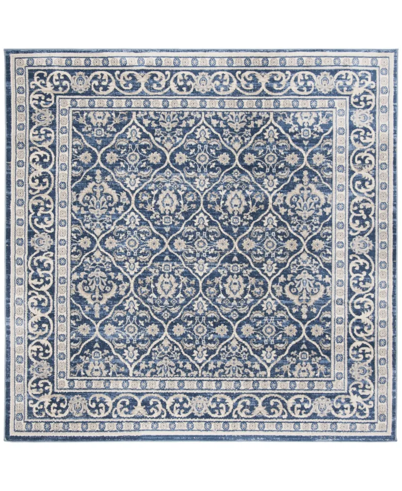 Safavieh Brentwood BNT870 Navy and Light Gray 6'7" x 6'7" Sisal Weave Square Area Rug