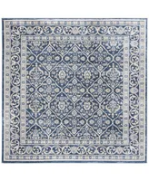 Safavieh Brentwood BNT870 Navy and Light Gray 6'7" x 6'7" Sisal Weave Square Area Rug