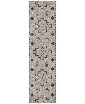 Safavieh Courtyard CY8533 Grey and Black 2'3" x 12' Sisal Weave Runner Outdoor Area Rug