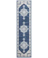 Safavieh Brentwood BNT865 Navy and Creme 2' x 12' Sisal Weave Runner Area Rug