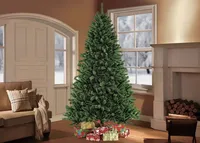 Puleo International 7.5 ft. Unlit Noble Fir Artificial Unlit Christmas Tree