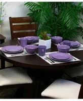 Elama Lilac Fields 16 Piece Dinnerware Set