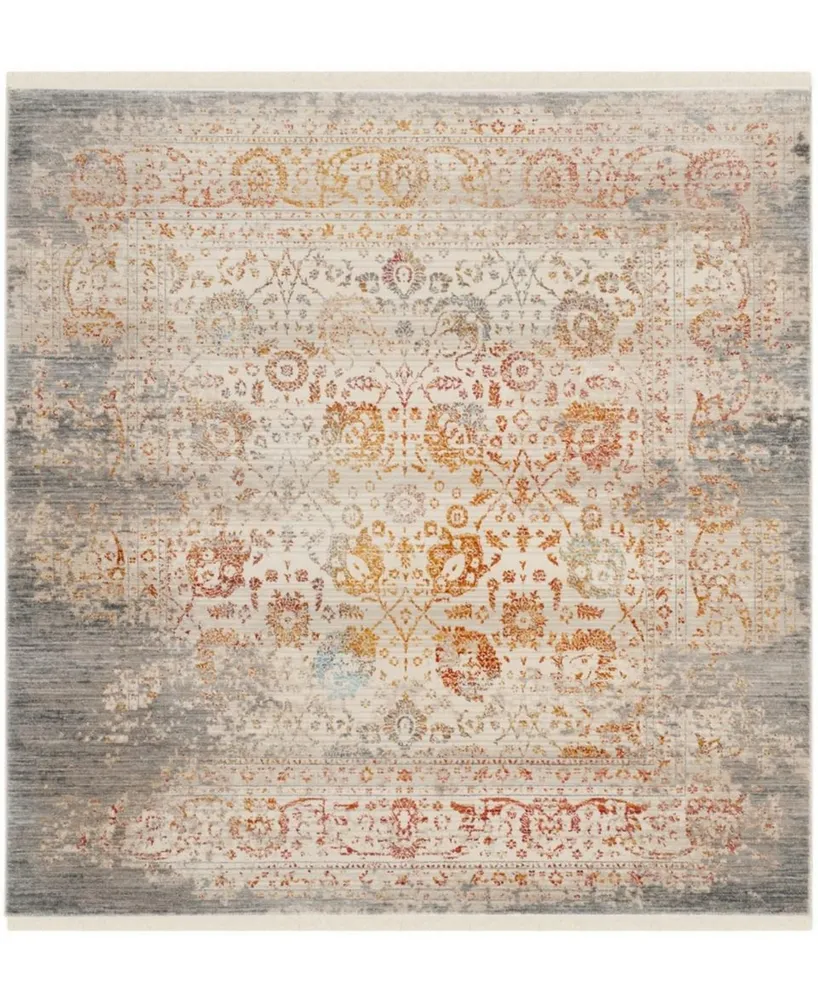 Safavieh Vintage Persian VTP411 Gray and Multi 5' x 5' Square Area Rug