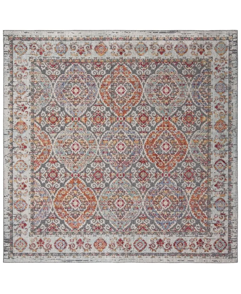 Safavieh Provance PRV185 Light Gray and Black 6'7" x 6'7" Square Area Rug