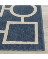 Safavieh Courtyard CY6925 Navy and Beige 4' x 5'7" Sisal Weave Outdoor Area Rug