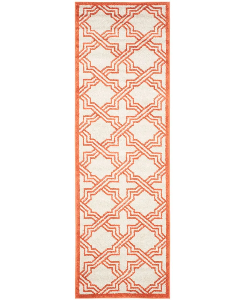 Safavieh Amherst AMT413 Ivory and Orange 2'3" x 7' Runner Area Rug