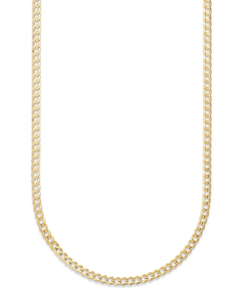 22" Open Curb Link Chain Necklace (3-5/8mm) in Solid 14k Gold