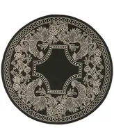 Safavieh Courtyard CY3305 Black and Sand 6'7" x 6'7" Sisal Weave Round Outdoor Area Rug