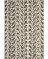 Safavieh Hampton HAM513 Dark Gray and Ivory 6'7" x 9'6" Outdoor Area Rug