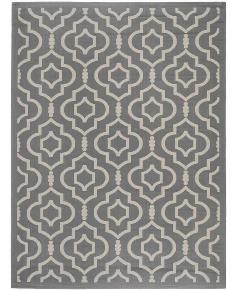 Safavieh Courtyard CY6926 Anthracite and Beige 5'3" x 7'7" Sisal Weave Outdoor Area Rug