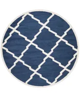 Safavieh Amherst AMT421 Navy and Beige 7' x 7' Round Area Rug