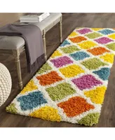 Safavieh Shag Kids SGK562 Ivory and Multi 2'3" x 9' Runner Area Rug