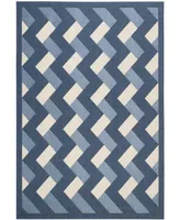 Safavieh Courtyard CY7430 Navy and Beige 6'7" x 9'6" Sisal Weave Outdoor Area Rug