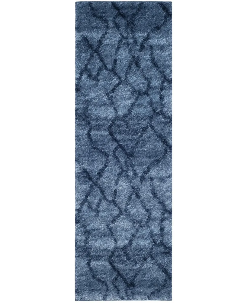 Safavieh Retro RET2144 Blue and Dark Blue 2'3" x 7' Runner Area Rug