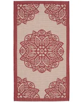 Safavieh Courtyard CY6139 Beige and Red 2'7" x 5' Sisal Weave Outdoor Area Rug