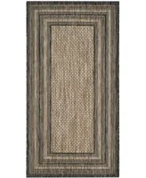 Safavieh Courtyard CY8475 Natural and Black 2'7" x 5' Outdoor Area Rug