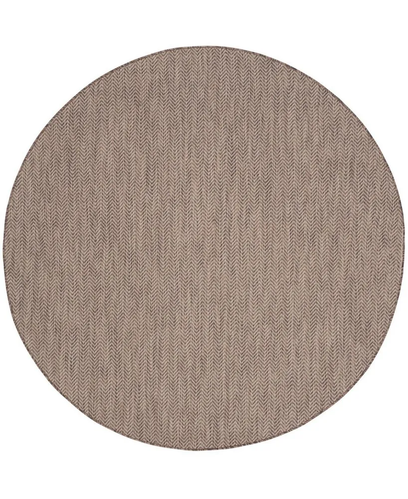 Safavieh Courtyard CY8022 Brown and Beige 6'7" x 6'7" Sisal Weave Round Outdoor Area Rug