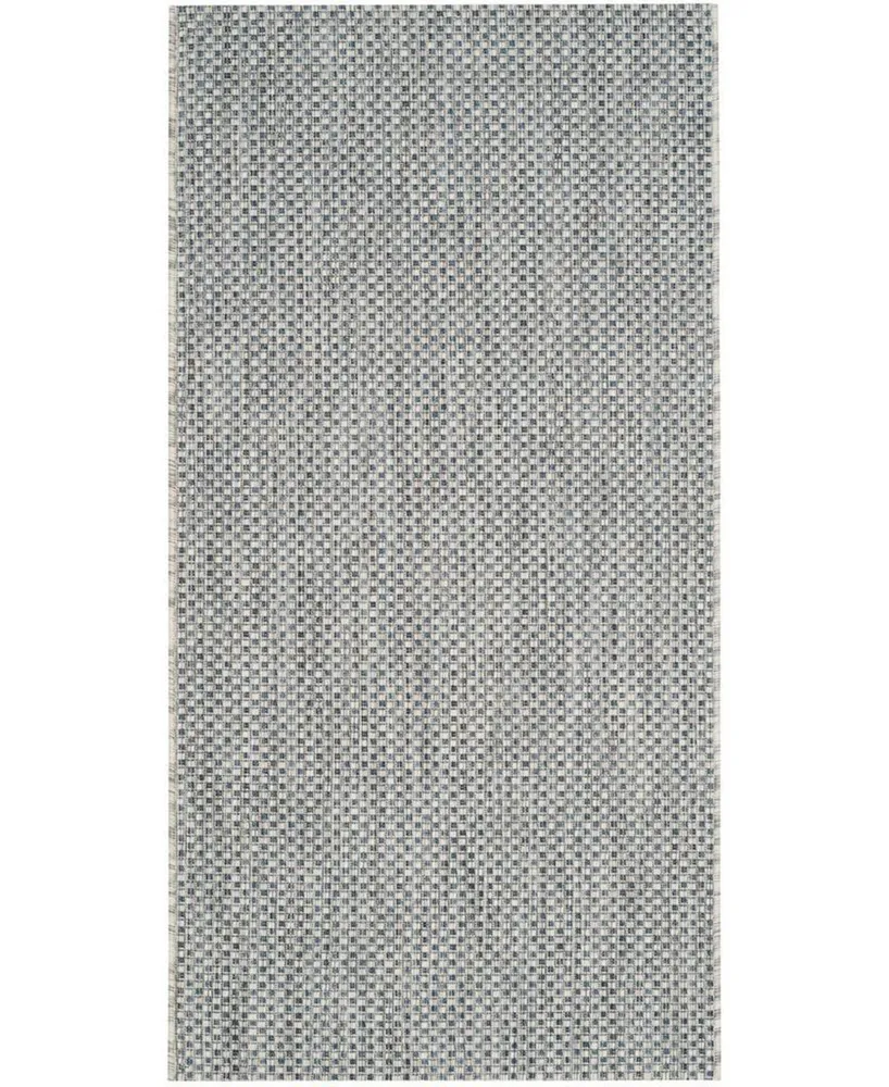 Safavieh Courtyard CY8521 Gray and Navy 2'7" x 5' Outdoor Area Rug