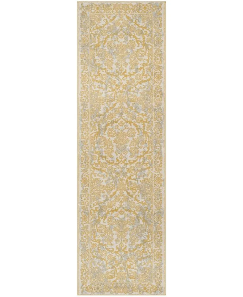 Safavieh Evoke EVK242 Ivory and Gold 2'2" x 7' Runner Area Rug