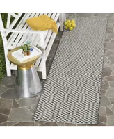 Safavieh Courtyard CY8653 Light and Light Grey 2'3" x 8' Sisal Weave Runner Outdoor Area Rug