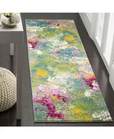 Safavieh Watercolor WTC697 Green and Fuchsia 2'2" x 8' Runner Area Rug