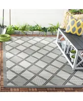 Safavieh Courtyard CY7570 Light Gray and Anthracite 5'3" x 7'7" Sisal Weave Outdoor Area Rug