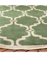 Safavieh Courtyard CY6009 Dark Green and Beige 5'3" x 5'3" Round Outdoor Area Rug